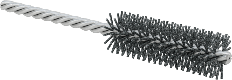 Sert Naylon Kıllı Zımpara Tüp Fırçası, 1/4" Çaplı Bükümlü Şaft, 7/8“ Çaplı 2-1/2” Uzunlukta Fırça