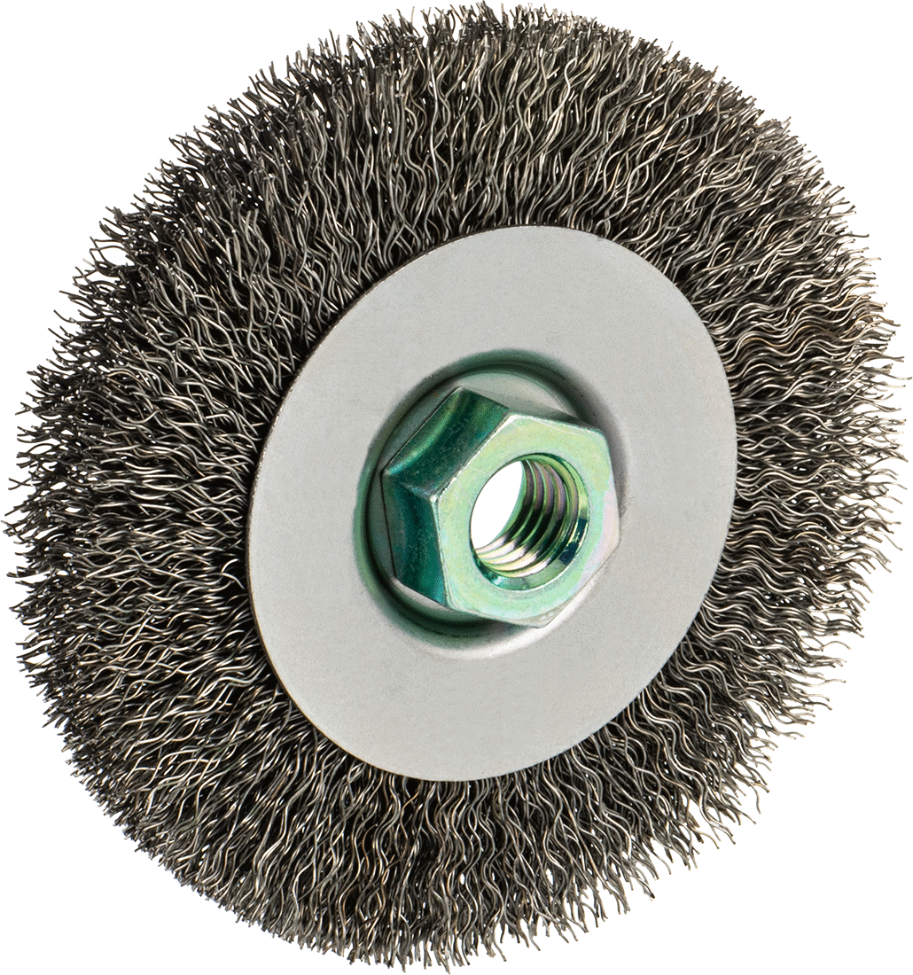 Açılı Taşlama Makineleri İçin Tekerlek Fırçası, M14 x 2 Dişli Mil ile 4" Çaplı