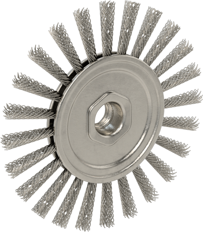 Güçlü Temizleyici Paslanmaz Çelik Tekerlek Fırçası, Açı Taşlama Makinaları için, 1/2“-13 Mil Dişli 4” Çaplı