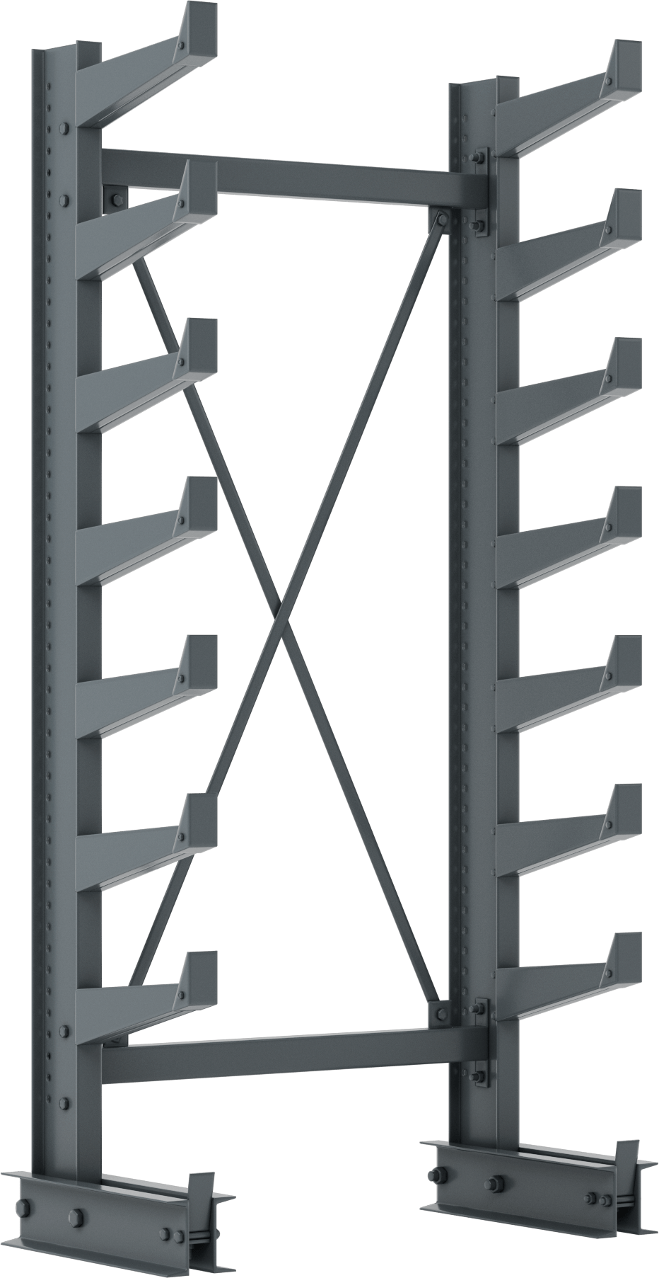 Boru Rafı, Tek Kullanılabilir Taraflı Komple Ünite, 41-1/2" x 84" x 21"