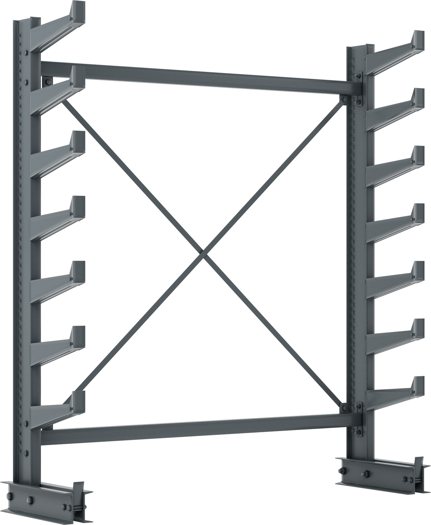 Boru Rafı, Tek Kullanılabilir Taraflı Komple Ünite, 79-1/2" x 84" x 21"