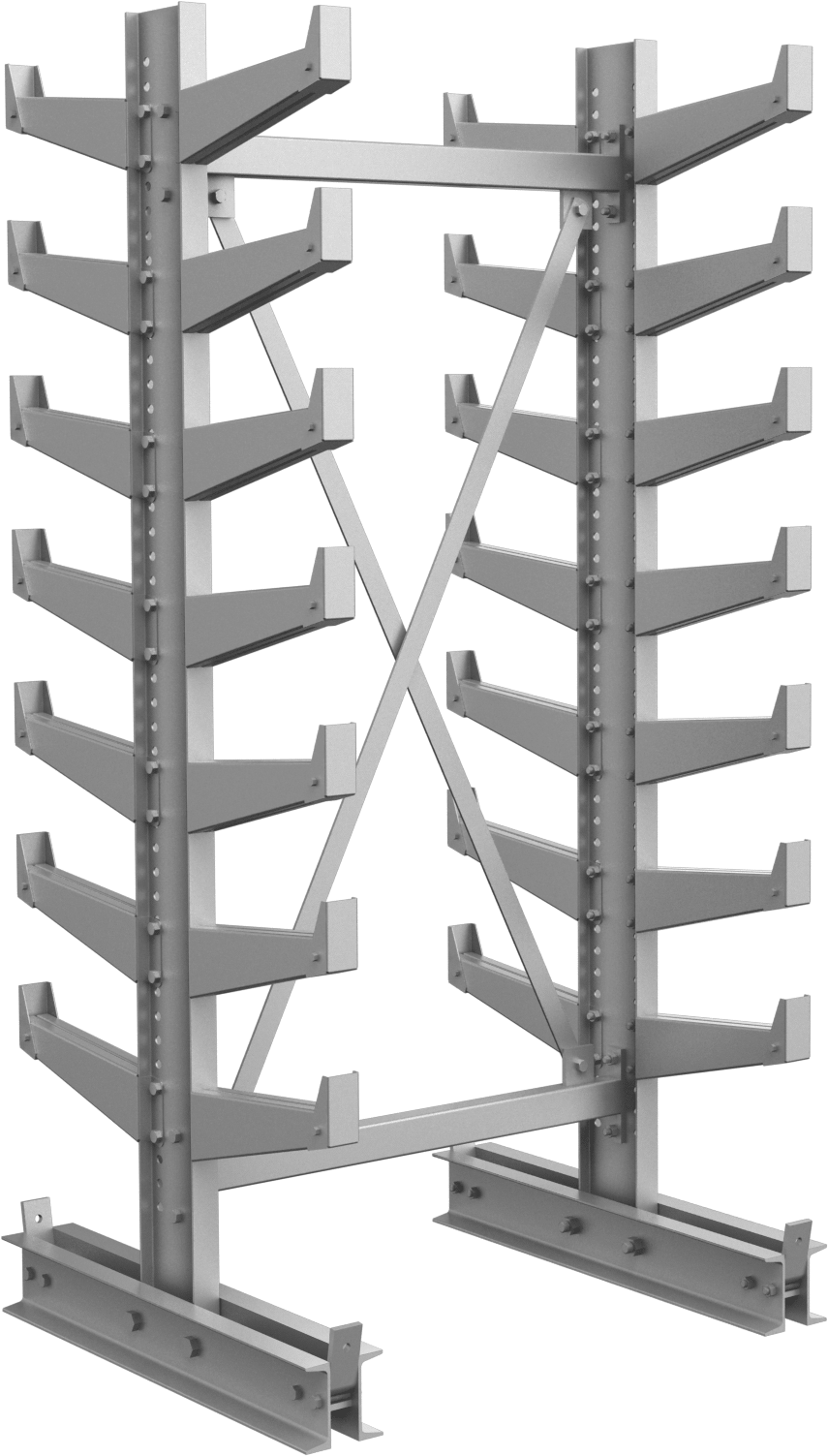 Boru Rafı, İki Tarafı Kullanılabilir Komple Ünite, 41-1/2" x 84" x 34"