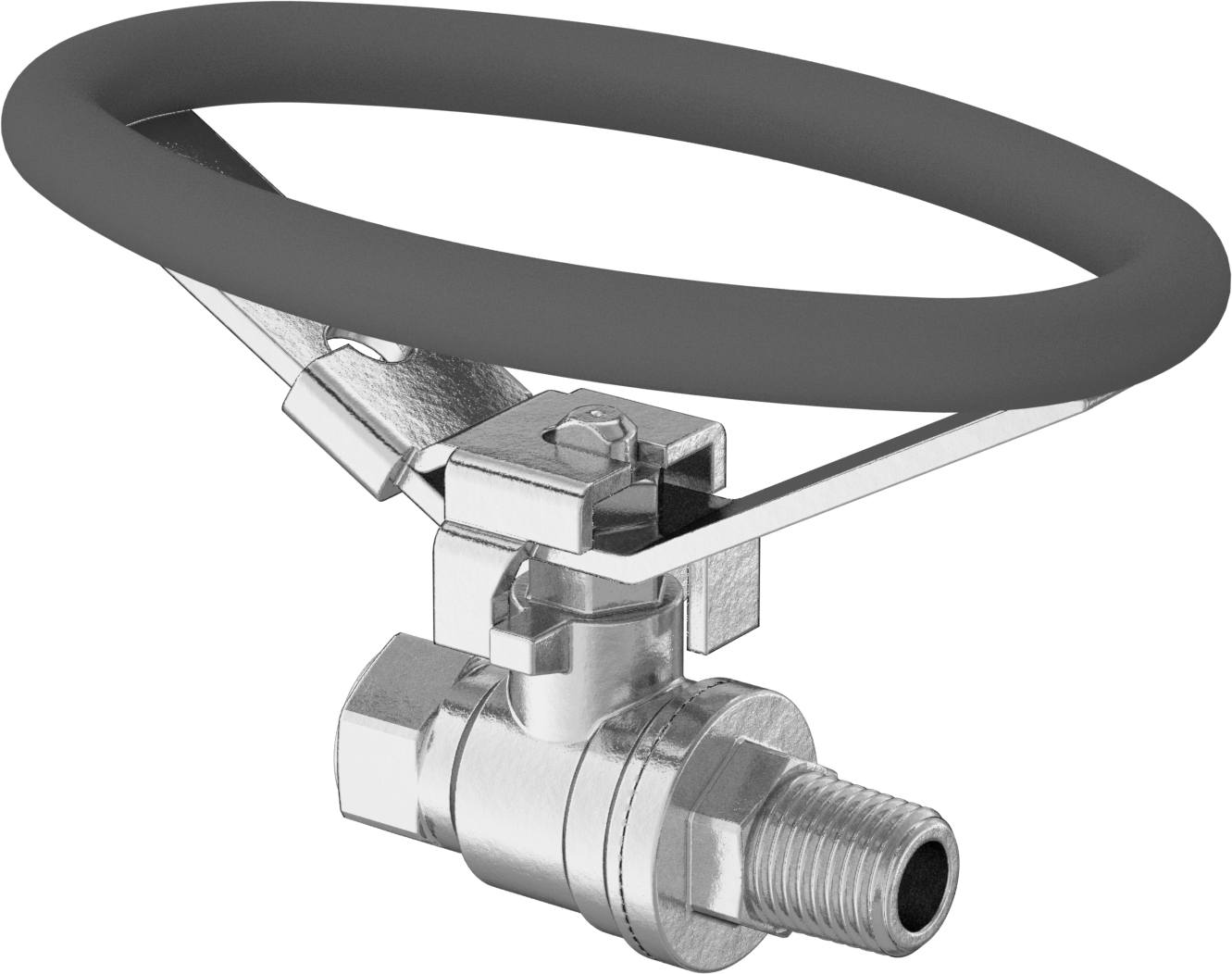 Kilitlenebilir Oval Saplı Pirinç Açma/Kapama Vanası, 1/4 NPT Dişi x 1/4 NPT Erkek