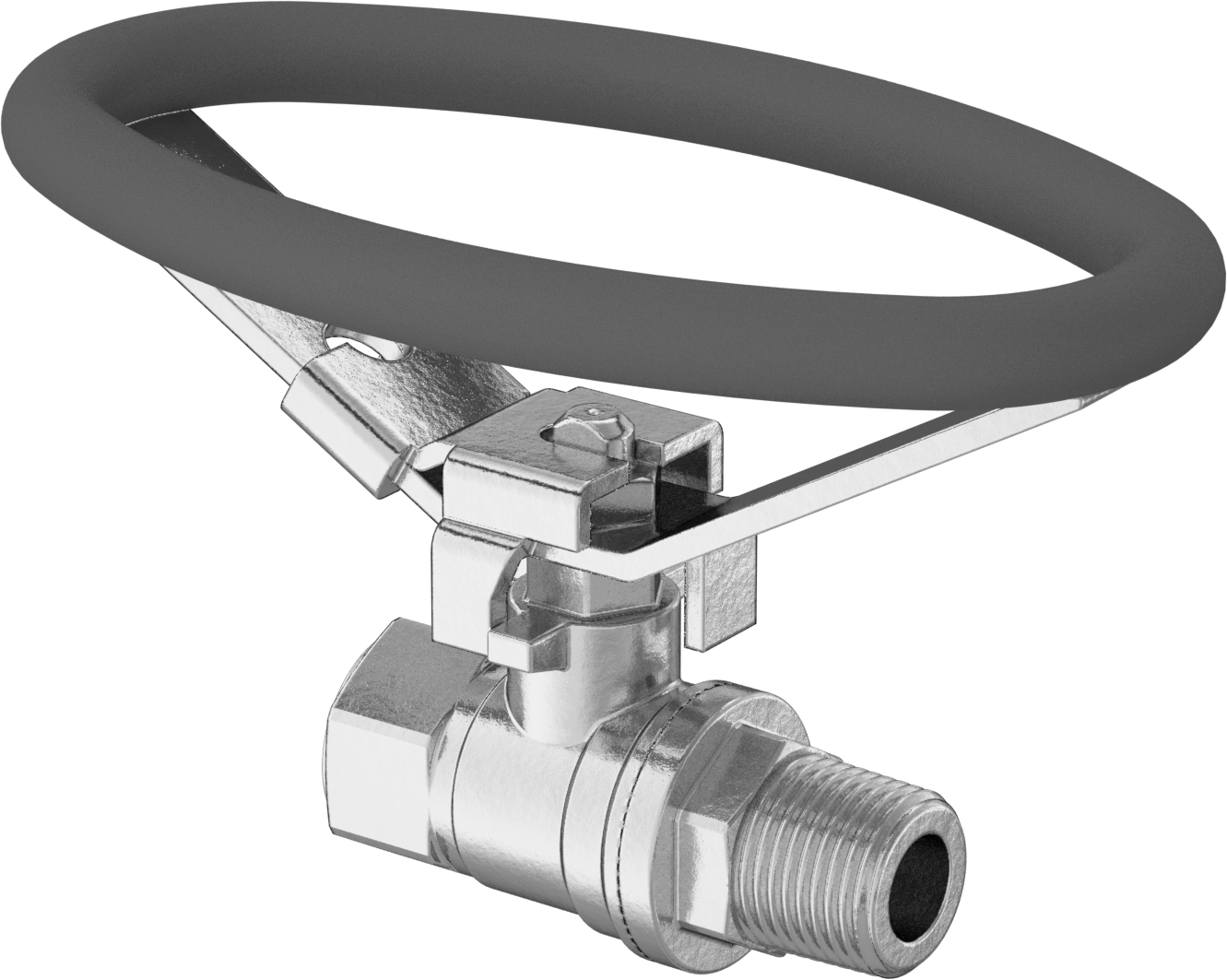 Kilitlenebilir Oval Saplı Pirinç Açma/Kapama Vanası, 3/8 NPT Dişi x 3/8 NPT Erkek