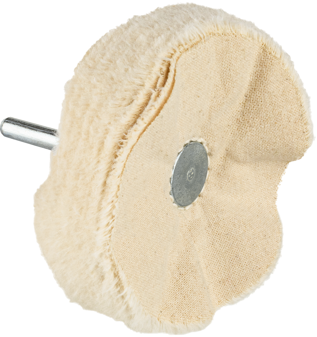 Şaftlı Parlatma Tekerleği, Düz ve Kavisli Yüzeyler için, 50 Ply, 2 inç Çap