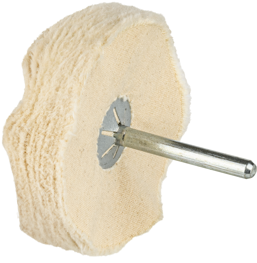 Şaftlı Parlatma Tekerleği, Düz ve Kavisli Yüzeyler için, 50 Ply, 3" Çap