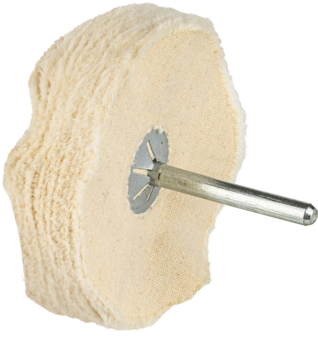 Şaftlı Parlatma Tekerleği, Düz ve Kavisli Yüzeyler için, 40 Ply, 2 inç Çap