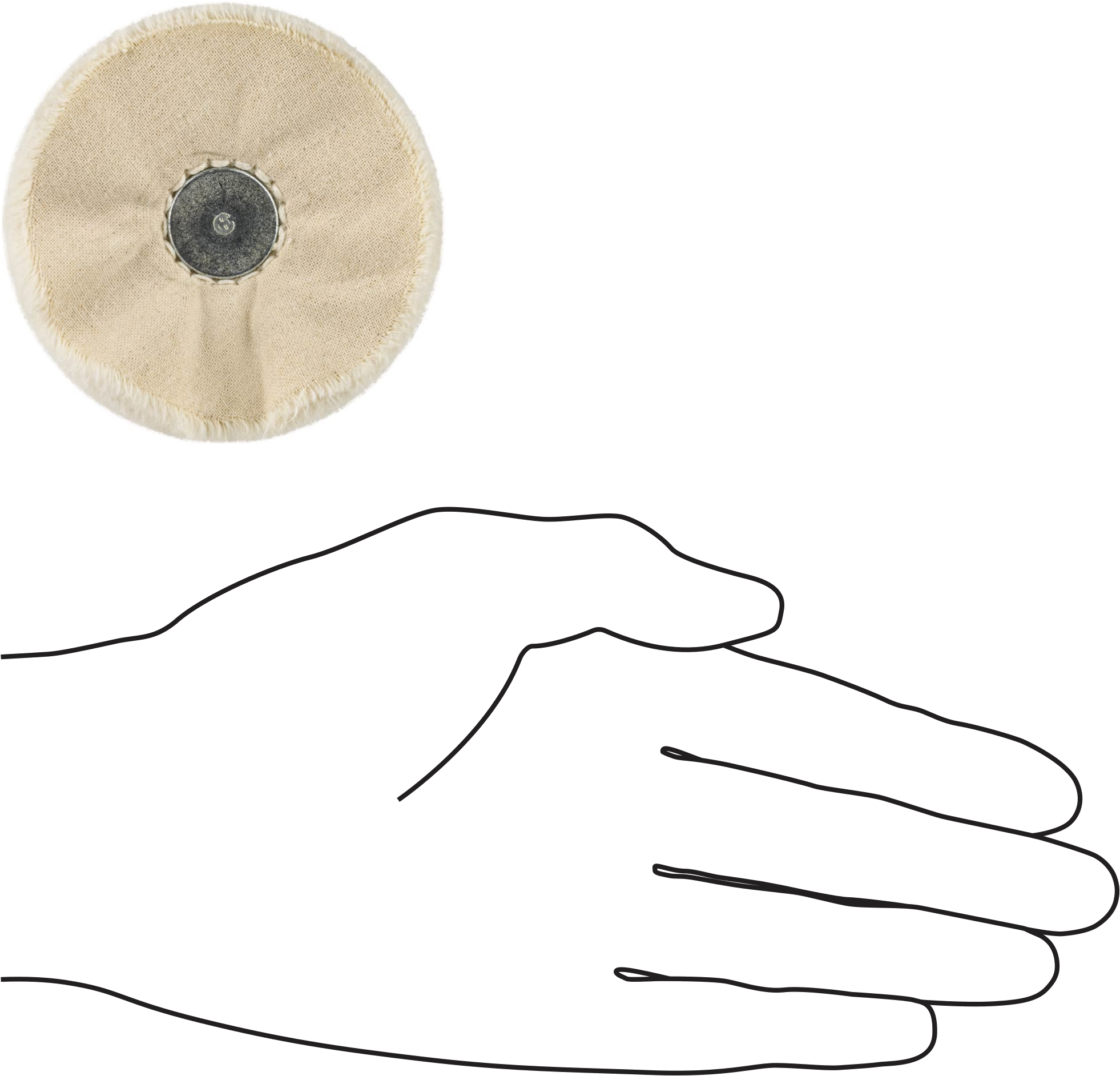 Şaftlı Parlatma Tekerleği, Düz ve Kavisli Yüzeyler için, 40 Ply, 3" Çap