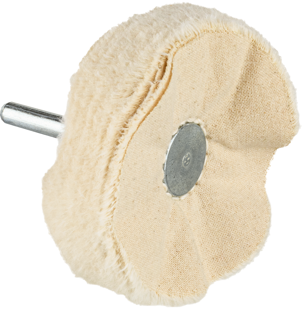 Şaftlı Parlatma Tekerleği, Düz ve Kavisli Yüzeyler için, 40 Ply, 3" Çap
