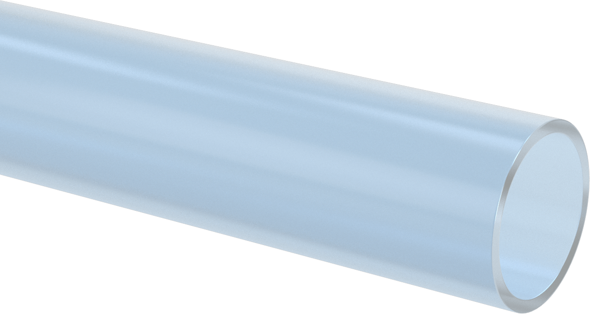 Su için Standart Cidarlı Şeffaf Mavi Sert PVC Boru, Dişsiz, 2-1/2 Boru Boyutu, 2 Ayak Uzunluk