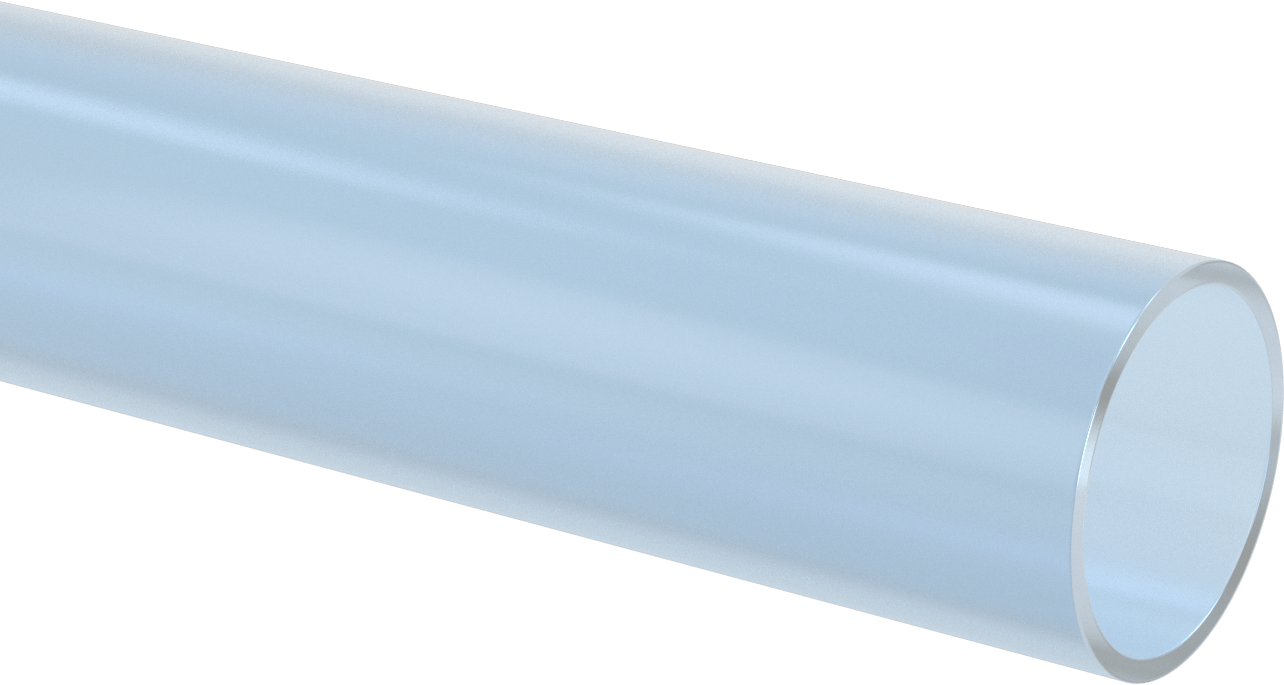 Su için Standart Cidarlı Şeffaf Mavi Sert PVC Boru, Dişsiz, 3-1/2 Boru Boyutu, 2 Ayak Uzunluk
