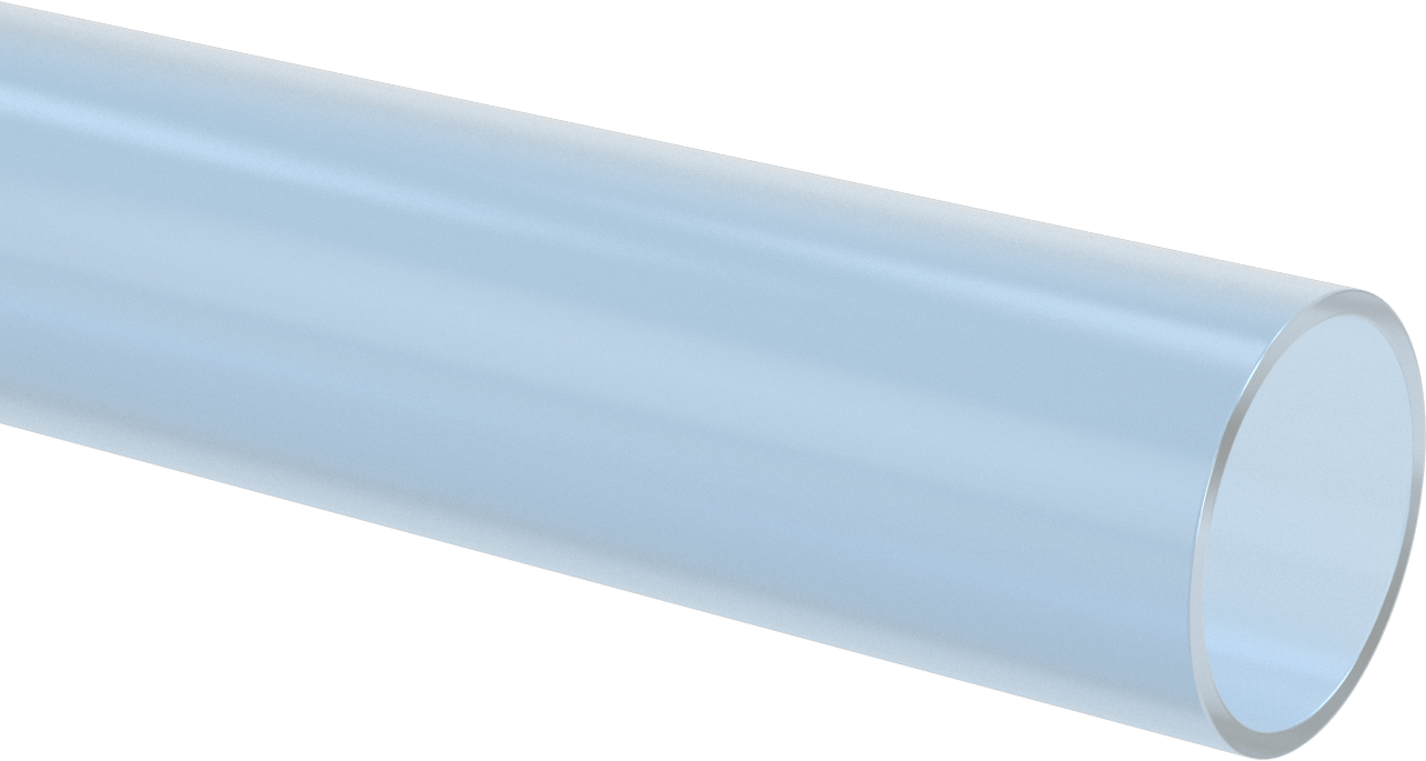 Su için Standart Cidarlı Şeffaf Mavi Sert PVC Boru, Dişsiz, 3-1/2 Boru Boyutu, 4 Fit Uzunluk