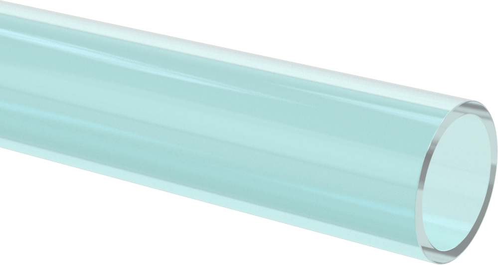 Su için Standart Cidarlı Şeffaf Mavi Sert PVC Boru, Dişsiz, 1-1/4 Boru Boyutu, 8 Fit Uzunluk