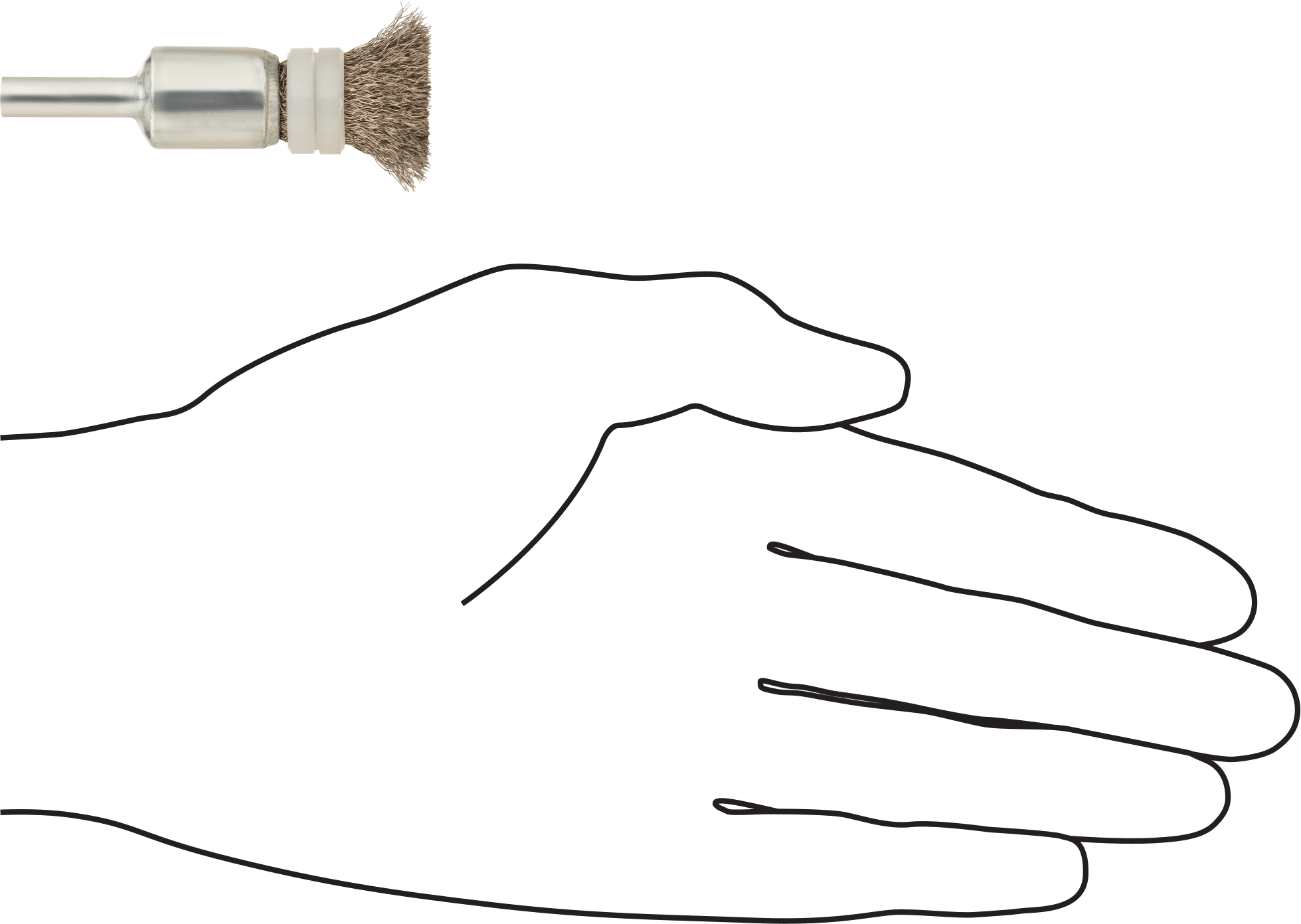 Dar Alanlar için Şaftlı Uç Fırçası, Uzun Ömürlü, 1/2“ Çaplı, 0,01” Çaplı Paslanmaz Çelik Kıllar
