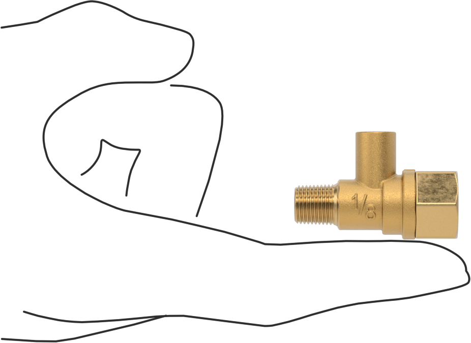 Krom Kaplı Pirinç Kompakt Dişli Açma/Kapama Vanası, Tornavida Sapı, 1/8 NPT Erkek x 1/4 NPT Dişi Bağlantı