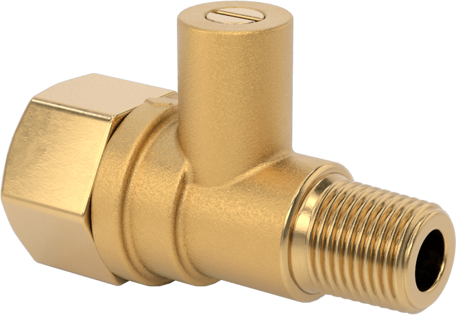 Krom Kaplı Pirinç Kompakt Dişli Açma/Kapama Vanası, Tornavida Sapı, 1/8 NPT Erkek x 1/4 NPT Dişi Bağlantı