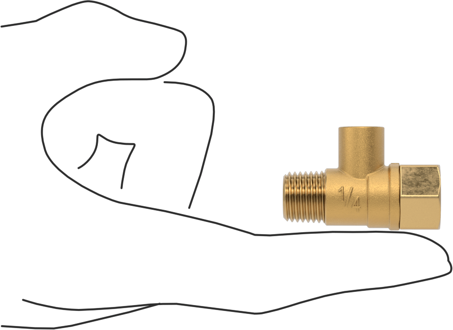 Krom Kaplı Pirinç Kompakt Dişli Açma/Kapama Vanası, Tornavida Sapı, 1/4 NPT Erkek x 1/4 NPT Dişi Bağlantı