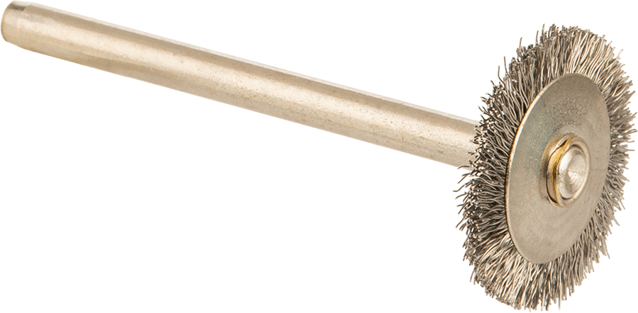 Paslanmaz Çelik Tekerlek Fırçası, 5/8“ Çap, 1-1/2” Uzunlukta Şaft
