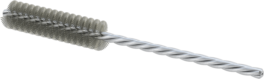 Boru Fırçası, Ağır Temizlik, 5/32" Çaplı Bükülmüş Şaft, 1/2" Çap, Çelik