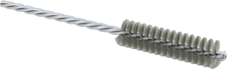 Boru Fırçası, Ağır Temizlik, 5/32" Çaplı Bükülmüş Şaft, 1/2" Çap, Çelik