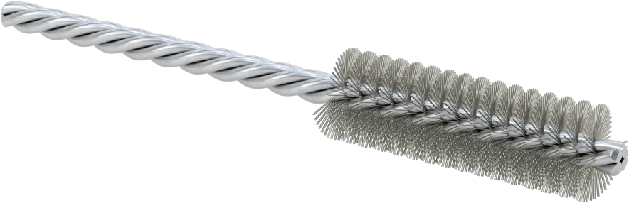 Boru Fırçası, Ağır Temizlik, 7/32" Çaplı Bükümlü Şaft, 5/8" Çap, Çelik