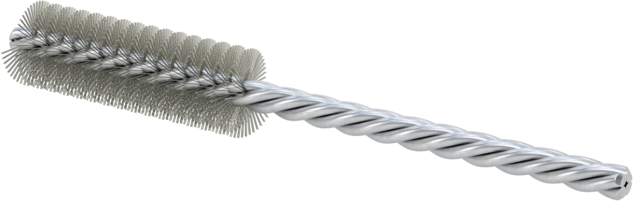 Boru Fırçası, Ağır Temizlik, 7/32" Çaplı Bükümlü Şaft, 5/8" Çap, Çelik