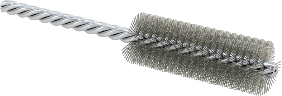 Boru Fırçası, Ağır Temizlik, 1/4" Çaplı Bükümlü Şaft, 7/8" Çap, Çelik
