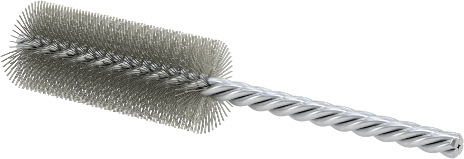 Boru Fırçası, Ağır Temizlik, 1/4" Çaplı Bükümlü Şaft, 1" Çap, Çelik