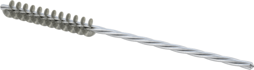 Boru Fırçası, Ağır Temizlik, 0,095" Çaplı Bükülmüş Şaft, 1/4" Çap, Çelik