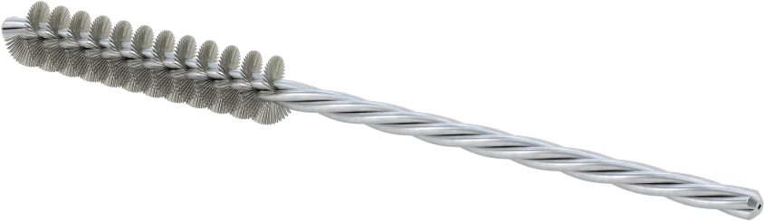 Boru Fırçası, Ağır Temizlik, 1/8" Çaplı Bükümlü Şaft, 5/16" Çap, Çelik