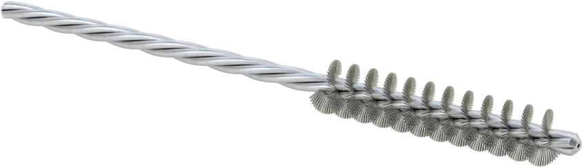 Boru Fırçası, Ağır Temizlik, 1/8" Çaplı Bükümlü Şaft, 5/16" Çap, Çelik