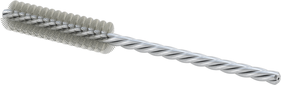 Boru Fırçası, Ağır Temizlik, 3/16" Çaplı Bükümlü Şaft, 1/2" Çap, Paslanmaz Çelik