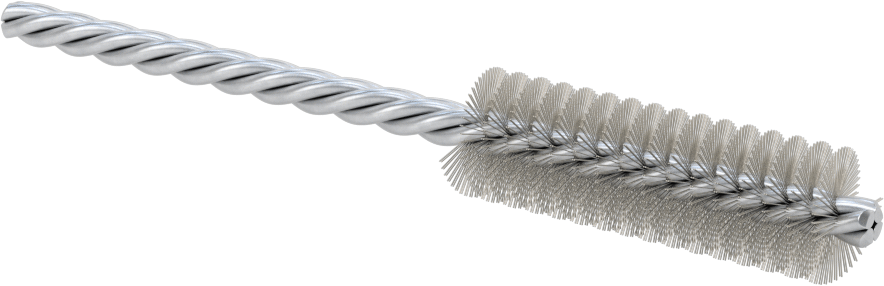 Boru Fırçası, Ağır Temizlik, 7/32" Çaplı Bükümlü Şaft, 5/8" Çap, Paslanmaz Çelik