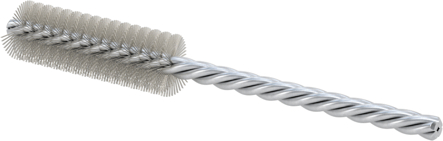 Boru Fırçası, Ağır Temizlik, 7/32" Çaplı Bükümlü Şaft, 5/8" Çap, Paslanmaz Çelik