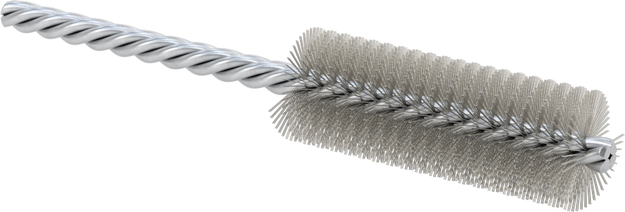 Boru Fırçası, Ağır Temizlik, 1/4" Çaplı Bükümlü Şaft, 7/8" Çap, Paslanmaz Çelik