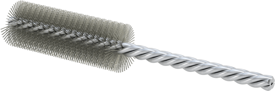 Boru Fırçası, Ağır Temizlik, 1/4" Çaplı Bükümlü Şaft, 7/8" Çap, Paslanmaz Çelik
