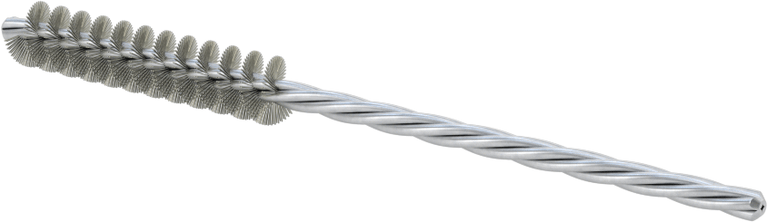 Boru Fırçası, Ağır Temizlik, 1/8" Çaplı Bükümlü Şaft, 5/16" Çap, Paslanmaz Çelik
