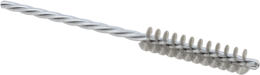 Boru Fırçası, Ağır Temizlik, 1/8" Çaplı Bükümlü Şaft, 5/16" Çap, Paslanmaz Çelik