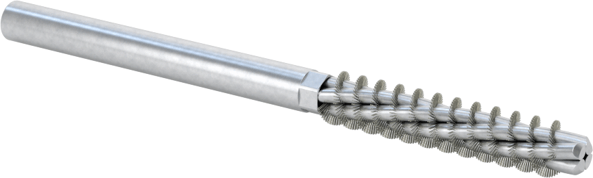 Boru Fırçası, Ağır Temizlik, 1/4" Çaplı Yuvarlak Şaft, 5/16" Çap, Çelik
