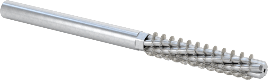 Boru Fırçası, Ağır Temizlik, 1/4" Çaplı Yuvarlak Şaft, 5/16" Çap, Paslanmaz Çelik