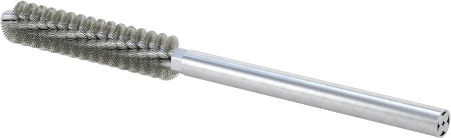 Boru Fırçası, Ağır Temizlik, 1/4" Çaplı Yuvarlak Şaft, 7/16" Çap, Çelik