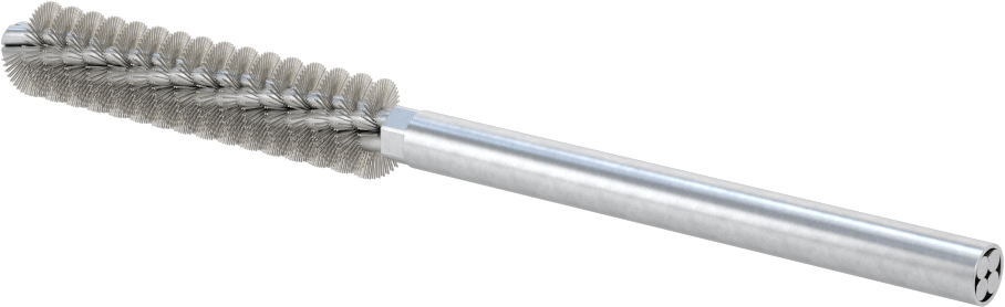Boru Fırçası, Ağır Temizlik, 1/4" Çaplı Yuvarlak Şaft, 7/16" Çap, Paslanmaz Çelik