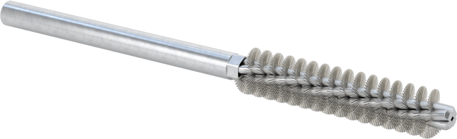 Boru Fırçası, Ağır Temizlik, 1/4" Çaplı Yuvarlak Şaft, 7/16" Çap, Paslanmaz Çelik