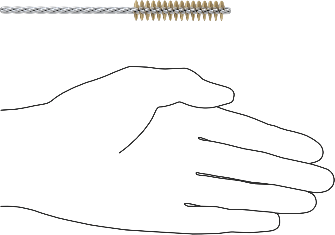 Boru Fırçası, Çizilmeye Dayanıklı, 5/32" Çaplı Bükülmüş Şaft, 7/16“ Çap x 2” Uzunluk