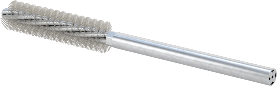 Boru Fırçası, Ağır Temizlik, 1/4" Çaplı Yuvarlak Şaft, 1/2" Çap, Paslanmaz Çelik