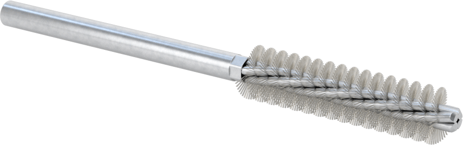 Boru Fırçası, Ağır Temizlik, 1/4" Çaplı Yuvarlak Şaft, 1/2" Çap, Paslanmaz Çelik