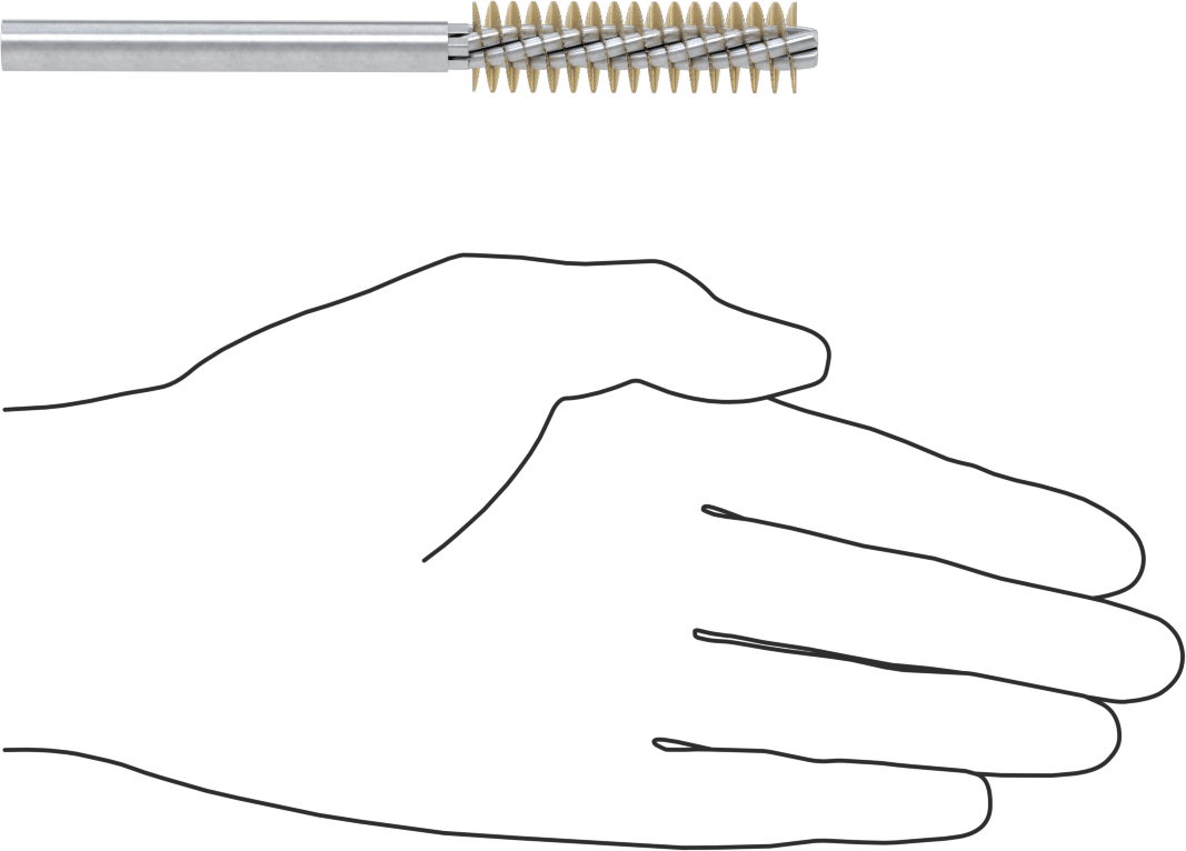 Boru Fırçası, Çizilmeye Dayanıklı, 5/16" Çaplı Yuvarlak Şaft, 9/16“ Çap x 2” Uzunluk