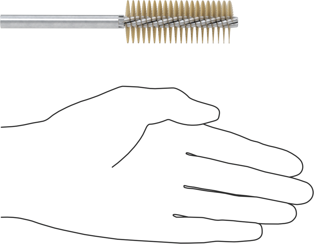 Boru Fırçası, Çizilmeye Dayanıklı, 5/16" Çaplı Yuvarlak Şaft, 1 inç Çap x 2-1/2 inç Uzunluk