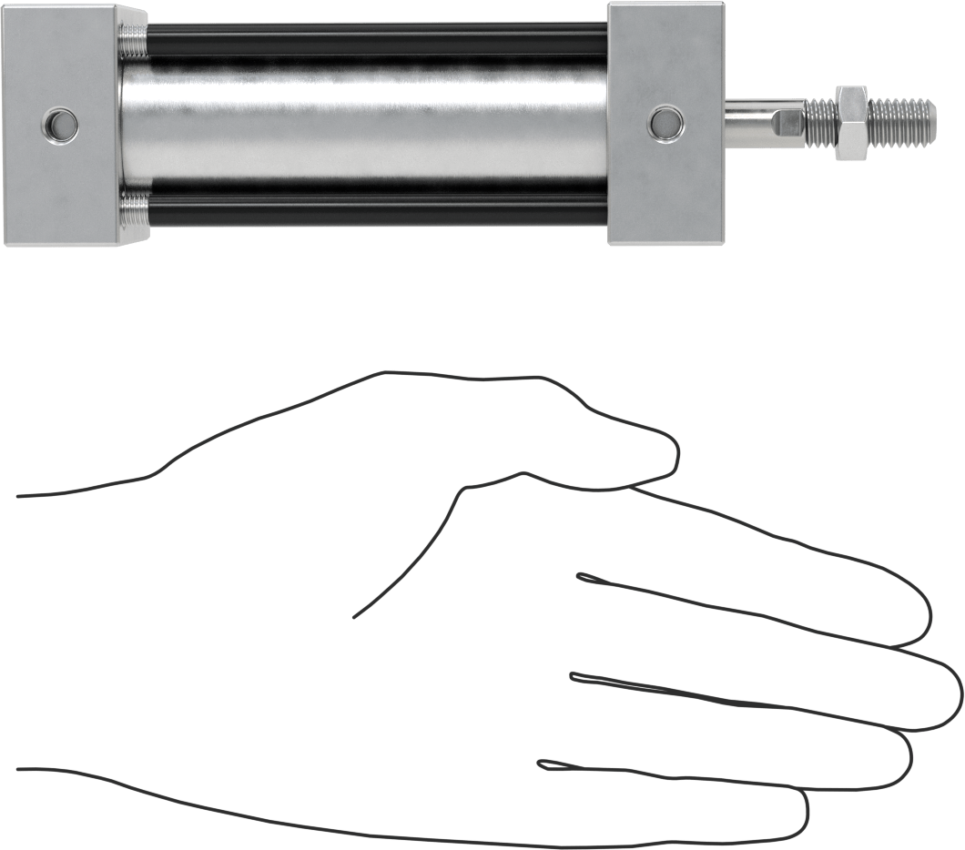Sensör Hazır Bağlantı Çubuğu Hava Silindiri, Çift Etkili, 1-1/4" Delik, 1-13/16" Genişlik, 2-1/2" Strok