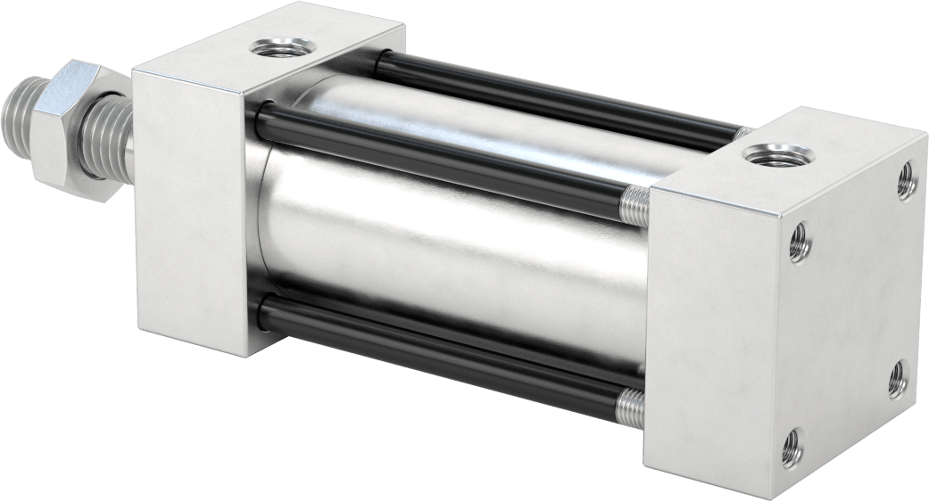 Sensör Hazır Bağlantı Çubuğu Hava Silindiri, Çift Etkili, 1-3/4" Delik, 2-3/8" Genişlik, 2-1/2" Strok